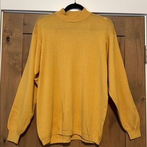 Franco Ziche Italy fine wool Mock neck Sweater Womens L Golden Yellow old money